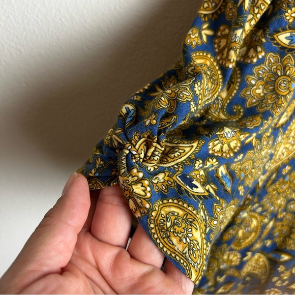 Boden Jersey Mini Dress in Harvest Gold Paisley puff sleeves size: 14R - Picture 6 of 12